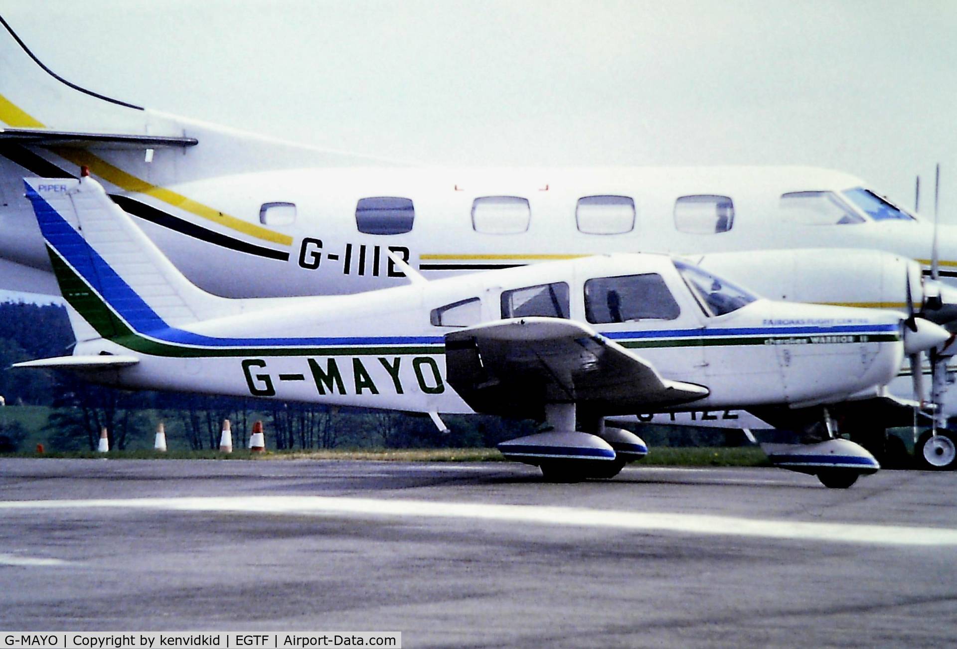 G-MAYO, 1977 Piper PA-28-161 Cherokee Warrior II C/N 28-7716278, At Fairoaks, early 1980's.