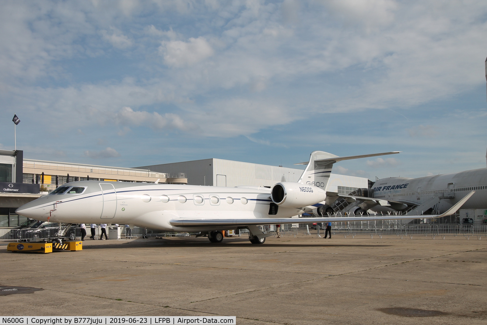 N600G, 2016 Gulfstream Aerospace GVII-G600 C/N 73005, on display at SIAE 2019
