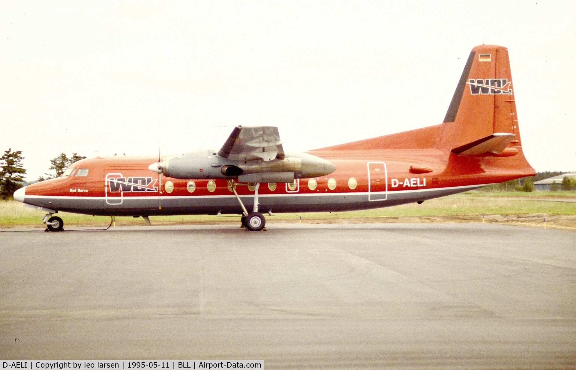 D-AELI, 1975 Fokker F.27-600 Friendship C/N 10514, Billund 11.5.1995