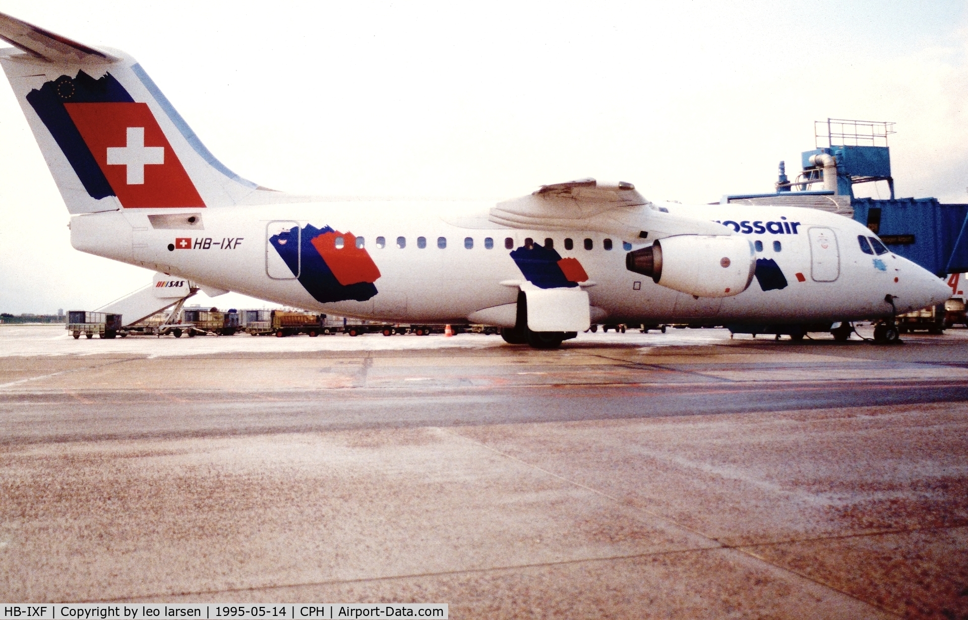 HB-IXF, 1992 British Aerospace BAe.146-200 C/N E2226, Copenhagen 14.5.1995