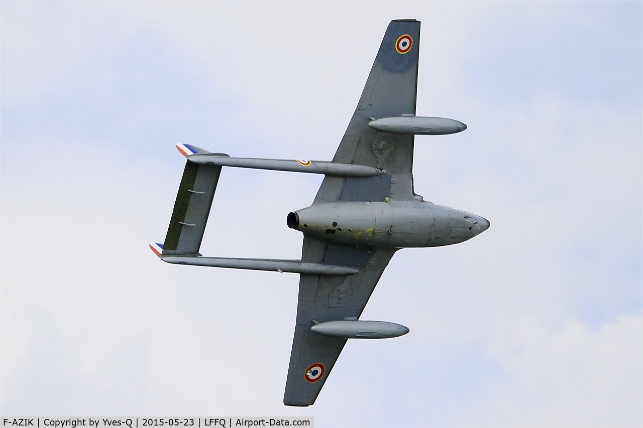 F-AZIK, De Havilland (FFA) Vampire FB.6 (DH-100) C/N 700, De Havilland Vampire FB.6, On display, La Ferté-Alais airfield (LFFQ) Airshow 2015