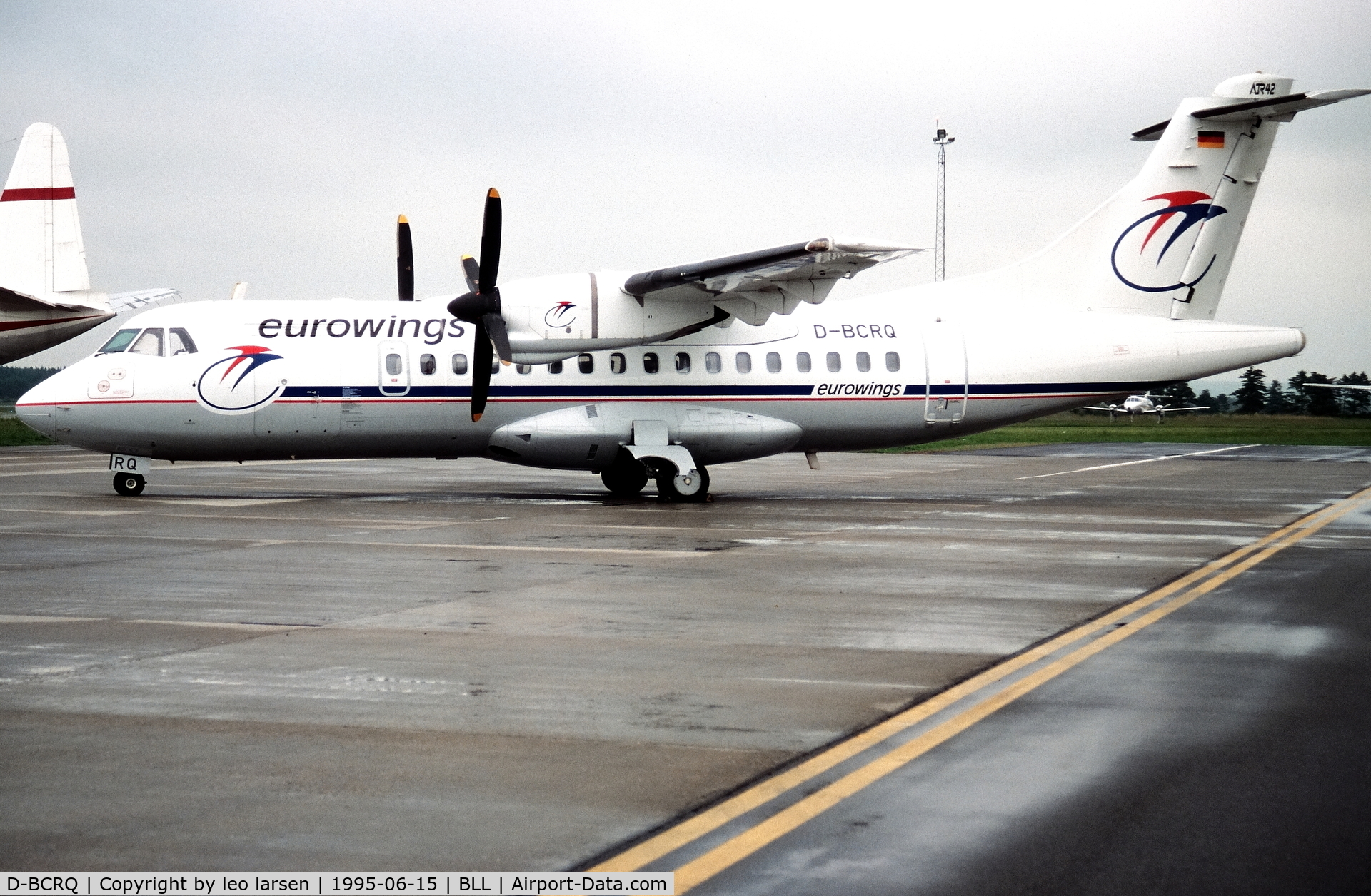 D-BCRQ, 1991 ATR 42-300 C/N 233, Billund 15.6.1995