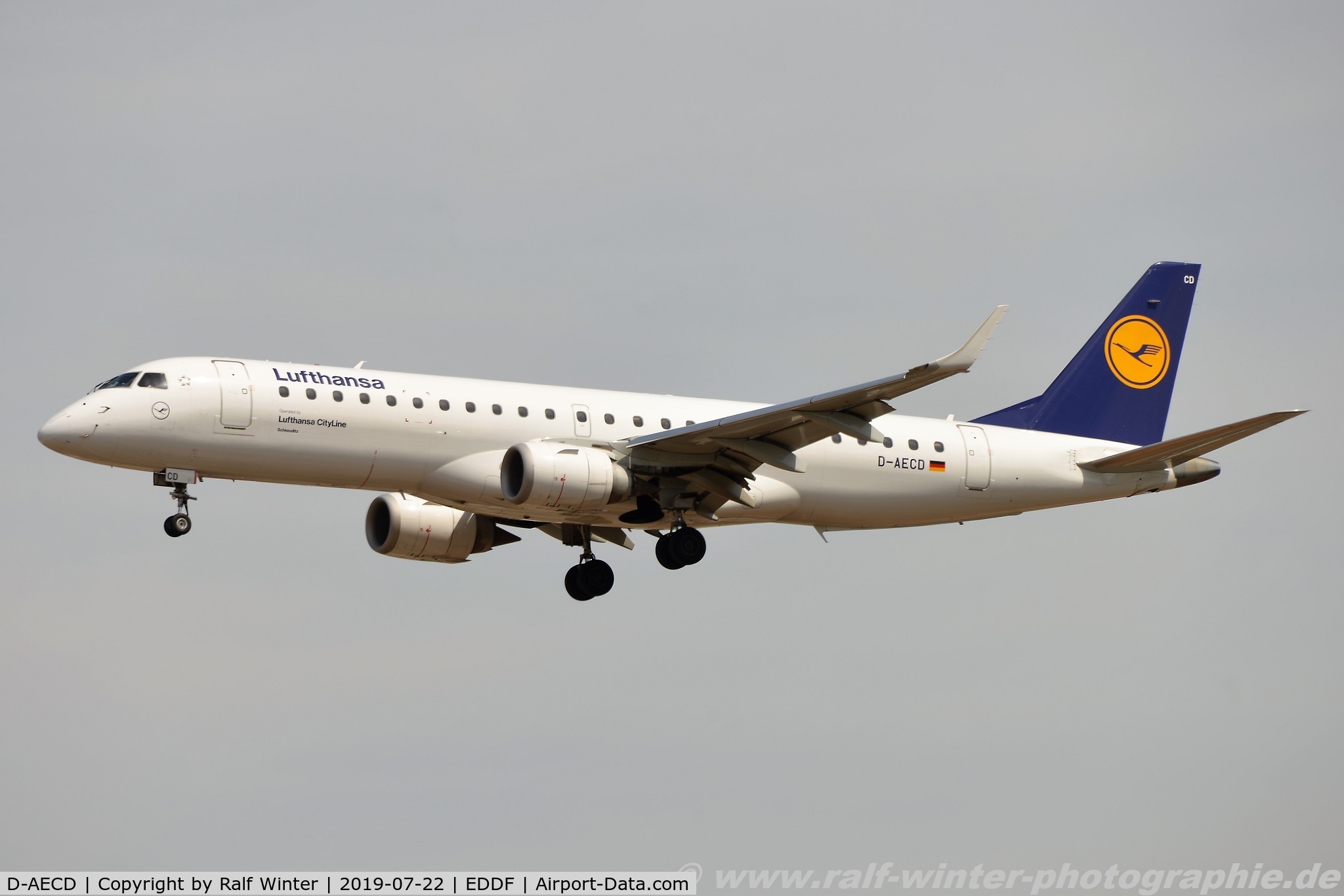 D-AECD, 2010 Embraer 190LR (ERJ-190-100LR) C/N 19000337, Embraer ERJ-190LR - CL CLH Lufthansa Cityline 'Schkeuditz' - 19000337 - D-AECD - 22.07.2019 - FRA