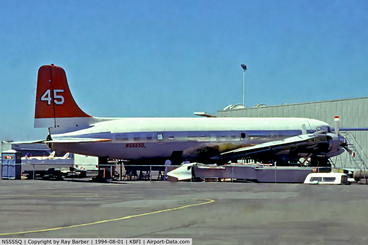 N555SQ, 1957 Douglas DC-6B C/N 45137, N555SQ   Douglas DC-6B [45137] (Air Cargo Express) Seattle-Boeing Field / King County Int'l~N 01/08/1994
