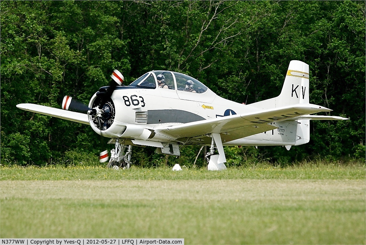 N377WW, 1954 North American T-28B Trojan C/N 200-140, North American T-28B Trojan, La Ferté Alais Airfield (LFFQ) Air Show 2012