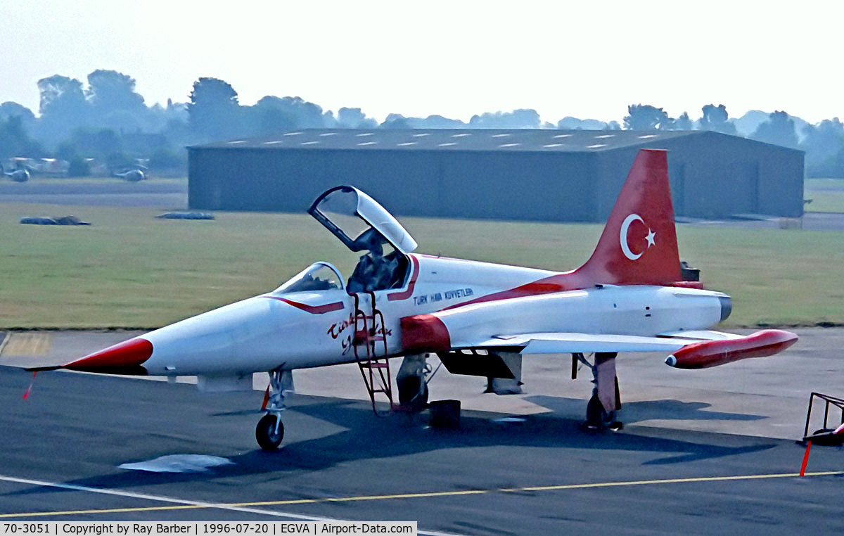 70-3051, Canadair NF-5A Freedom Fighter C/N 3051, 3051   Canadair NF-5A Freedom Fighter [3051] (Turkish Air Force) RAF Fairford~G 20/07/1996
