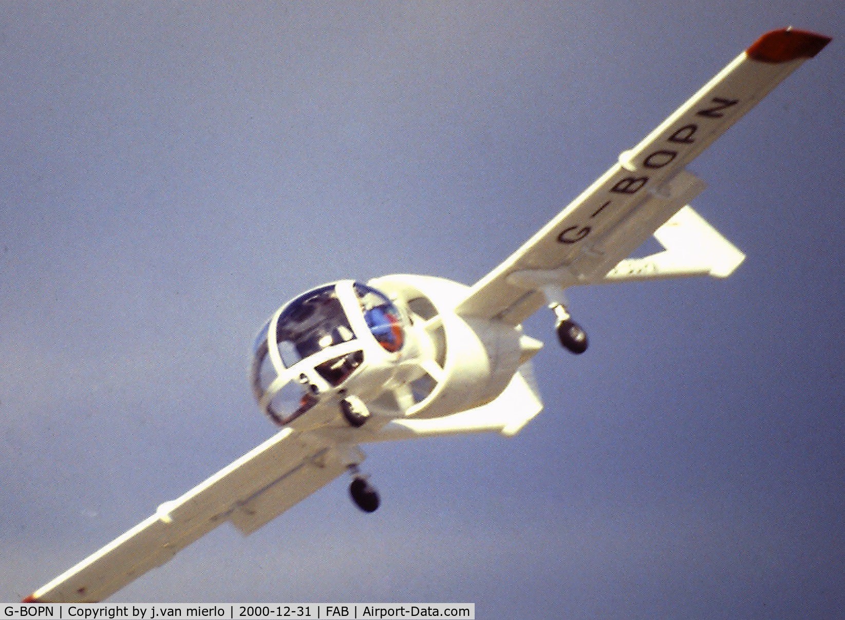G-BOPN, 1990 Brooklands Aerospace Optica Srs 301 C/N 020, scan fromslide