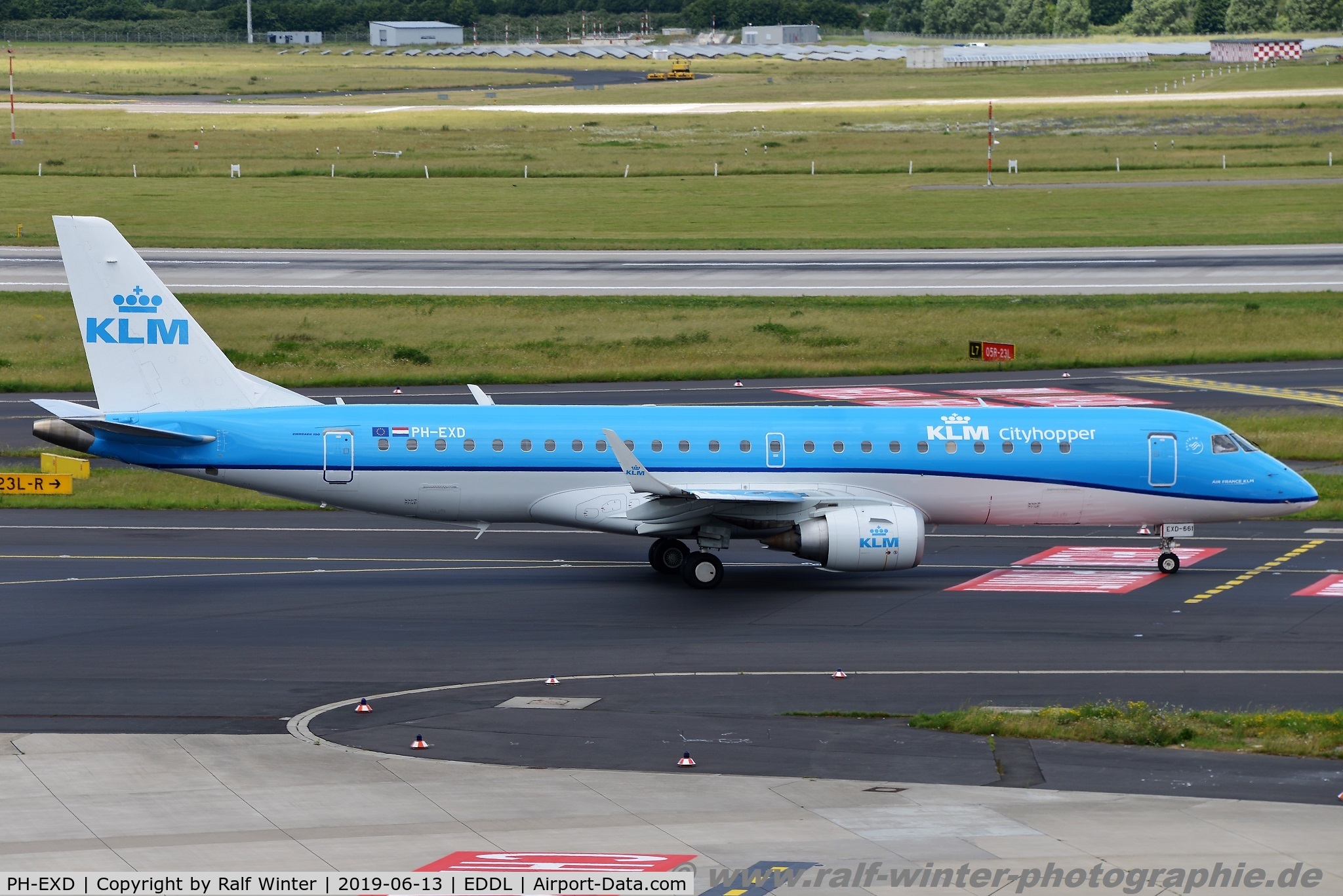 PH-EXD, 2014 Embraer 190LR (ERJ-190-100LR) C/N 19000661, Embrear ERJ-190STD 190-100 - WA KLC KLM Cityhopper - 19000661 - PH-EXD - 13.06.2019 - DUS