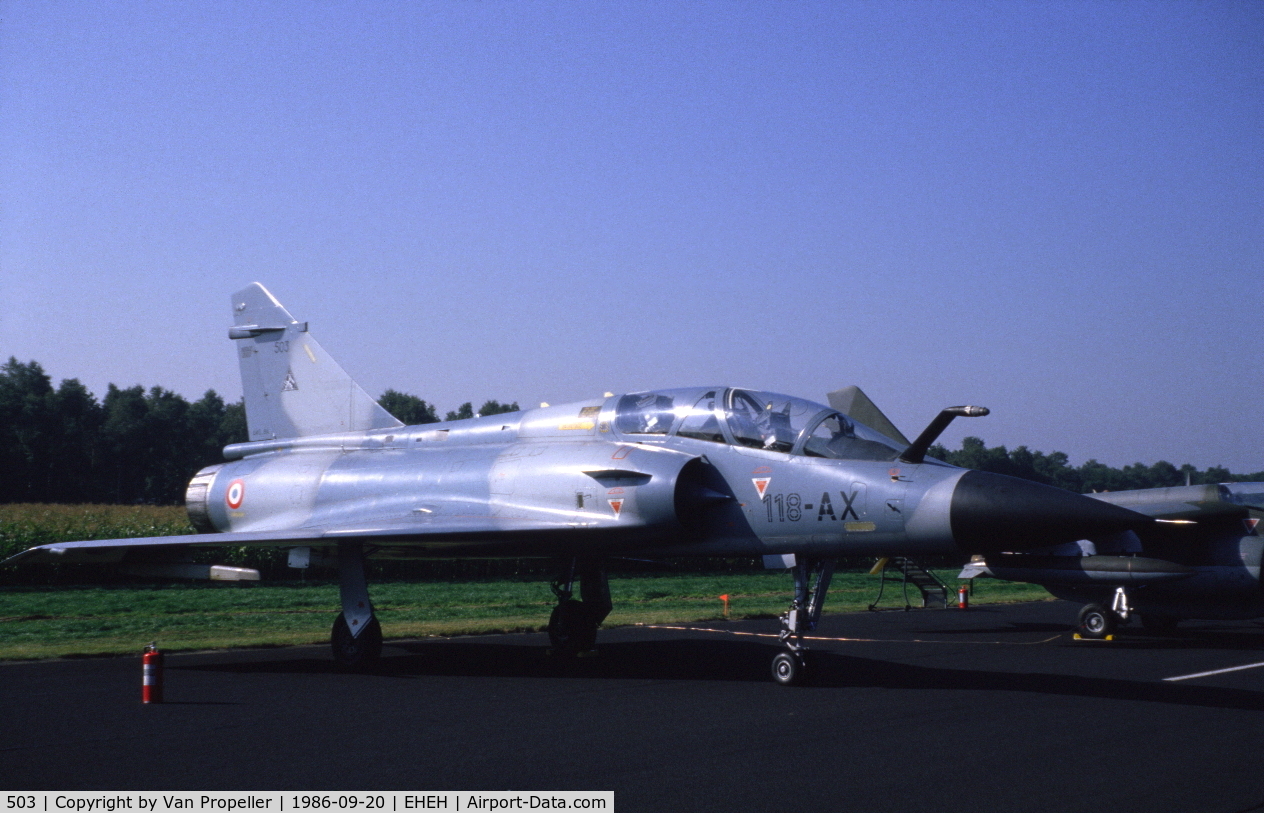 503, Dassault Mirage 2000B C/N 503, French Air Force Dassault Mirage 2000B at the 1986 Open Day at Eindhoven Air Base, the Netherlands