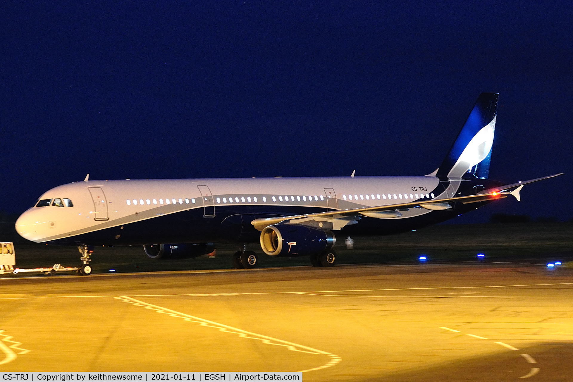 CS-TRJ, 1999 Airbus A321-231 C/N 1004, Removed from spray shop with new colour scheme.