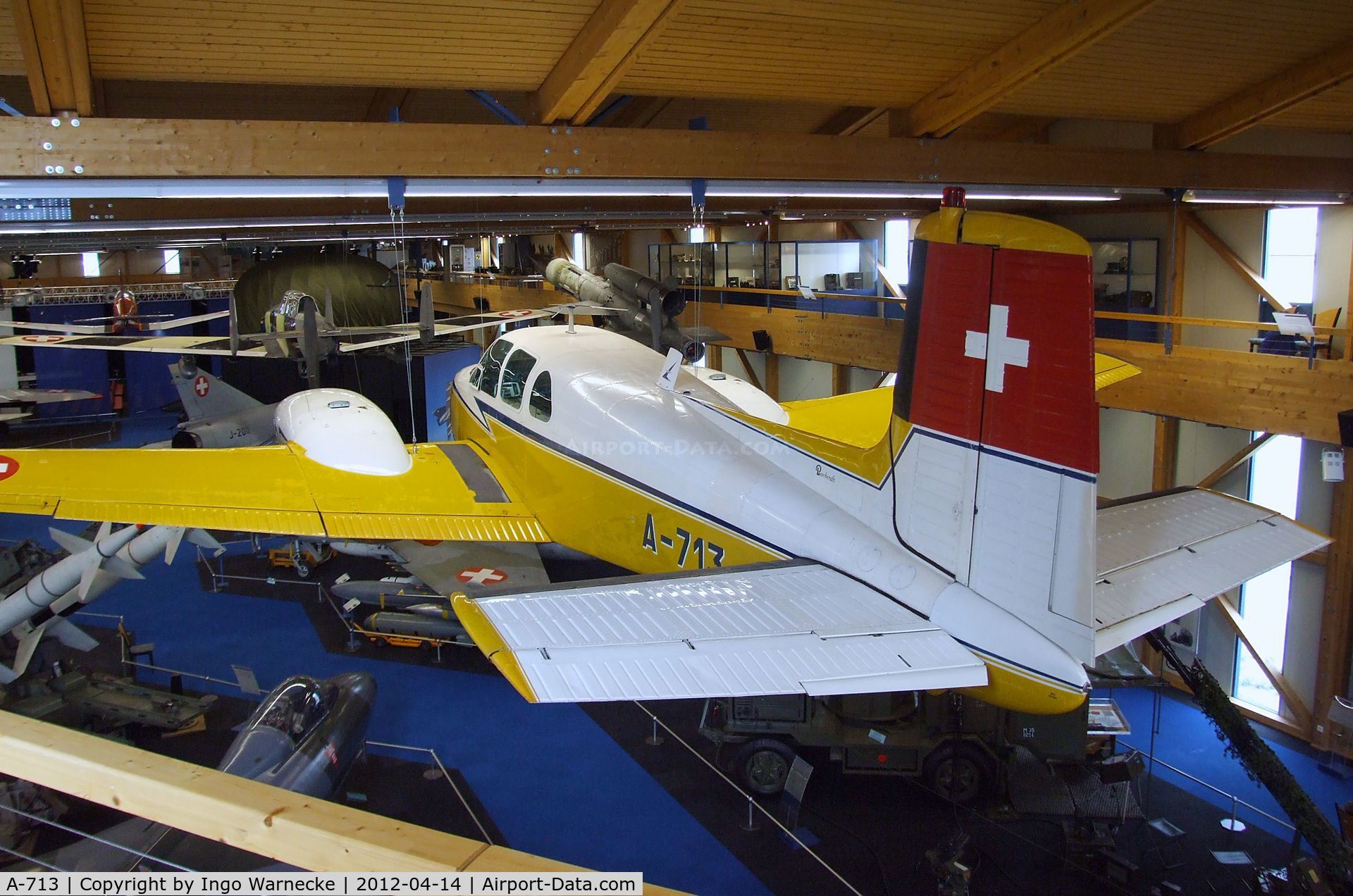 A-713, 1957 Beech E50 Twin Bonanza C/N EH-58, Beechcraft E50 Twin Bonanza at the Flieger-Flab-Museum, Dübendorf