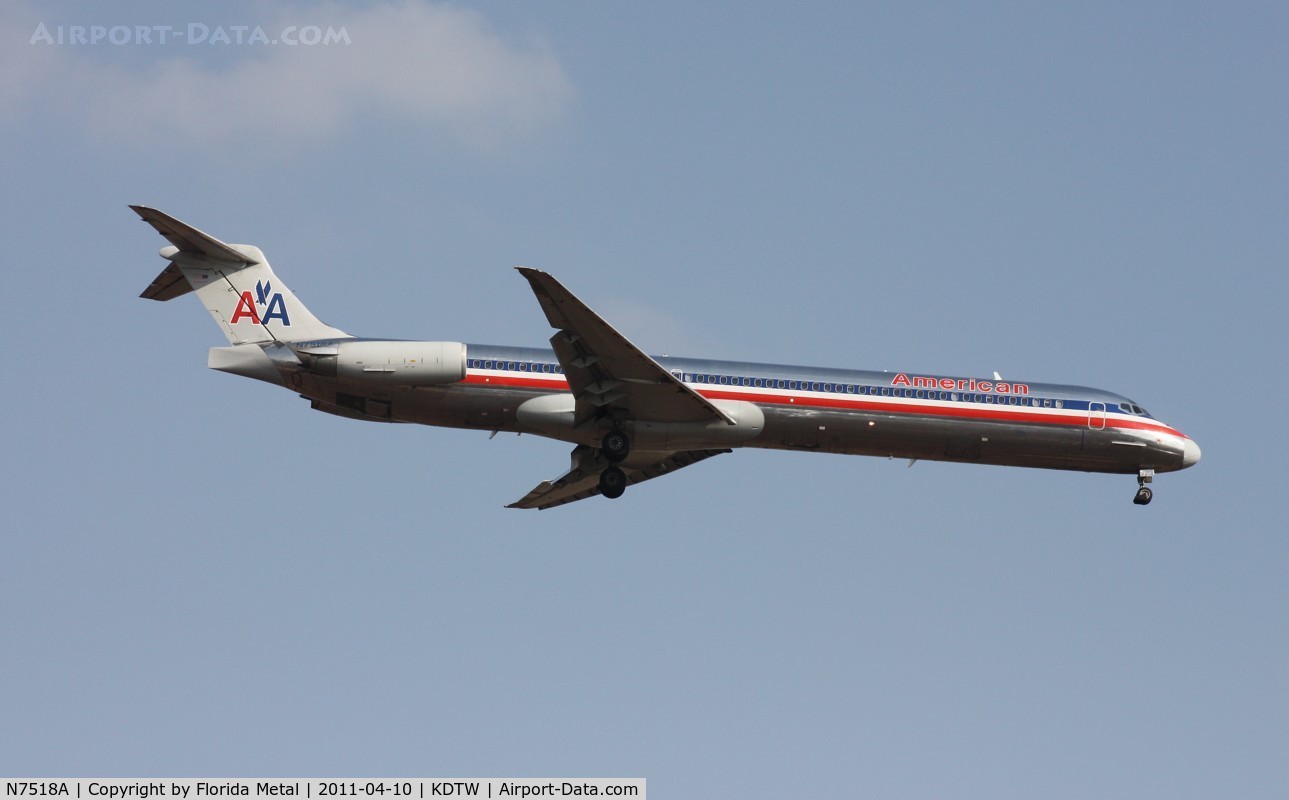 N7518A, 1990 McDonnell Douglas MD-82 (DC-9-82) C/N 49895, DTW spotting 2011