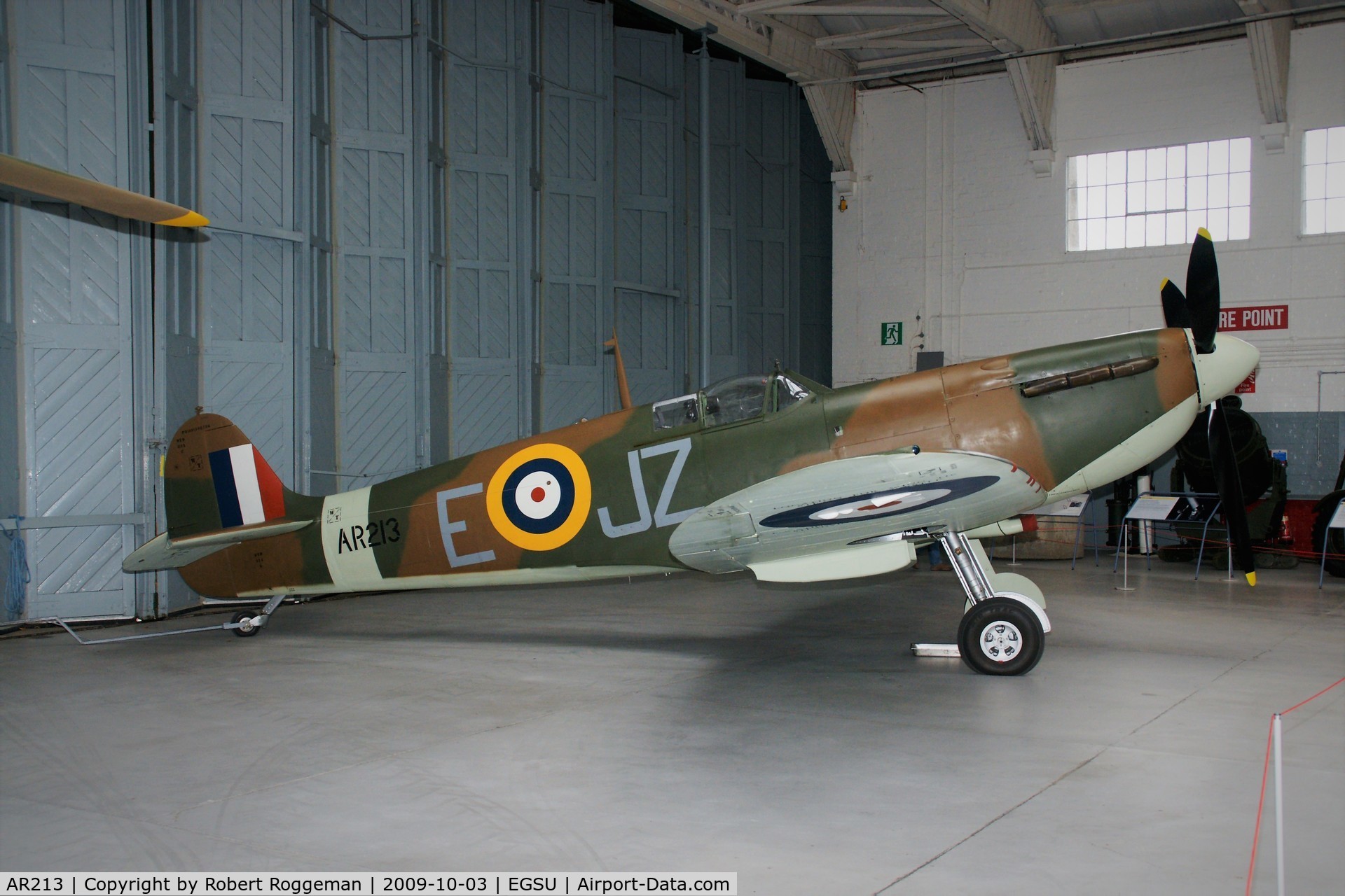 AR213, 1941 Supermarine 300 Spitfire Mk1A C/N WASP/20/2, Imperial War Museum, Duxford. JZ E.