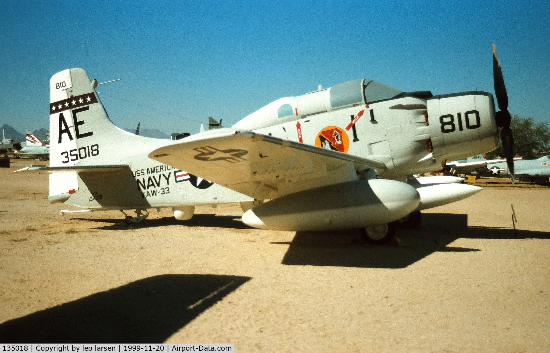 135018, Douglas EA-1F Skyraider C/N 10095, Pima Air Museum 20.11.1999