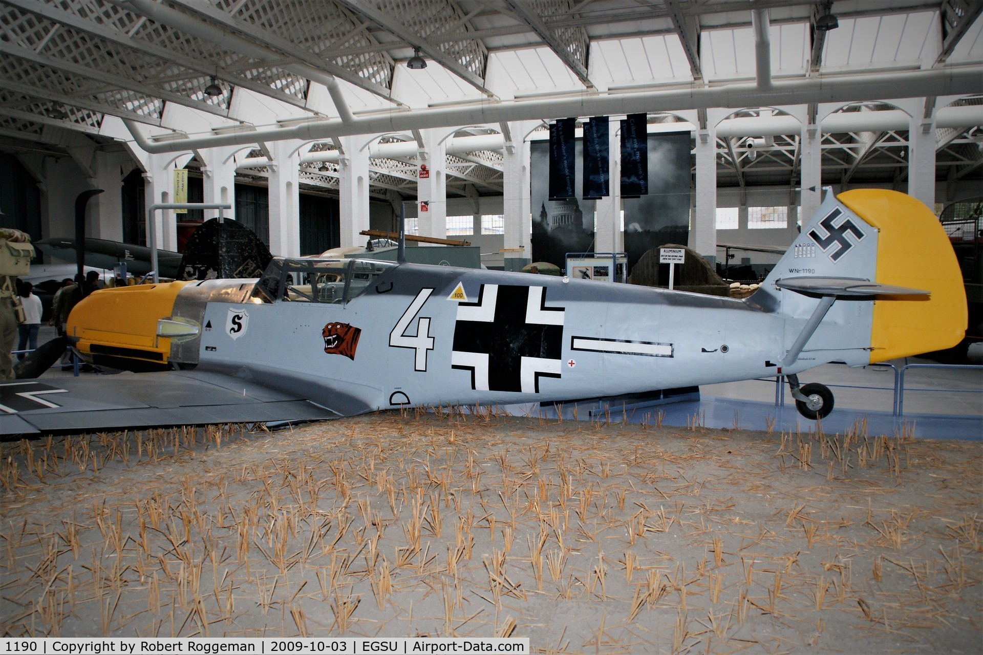 1190, Messerschmitt Bf-109E-3 C/N 1190, Imperial War Museum, Duxford.CRASH LANDED SUSSEX 1940-09-30.