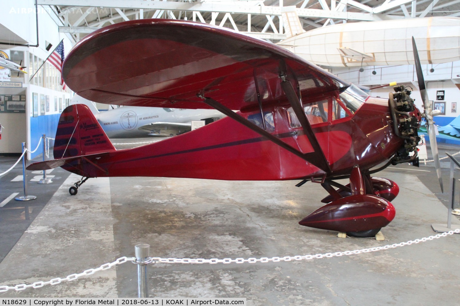 N18629, 1931 Monocoupe 110 C/N 6W00, Oakland Aviation Museum 2018