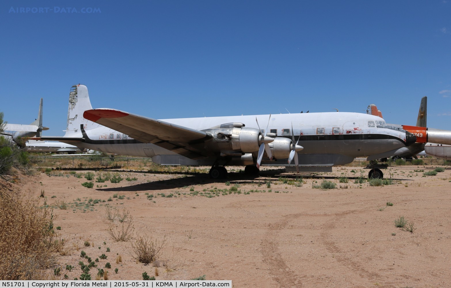 N51701, 1957 Douglas DC-7B C/N 44701, PIMA Museum 2015 DC-7