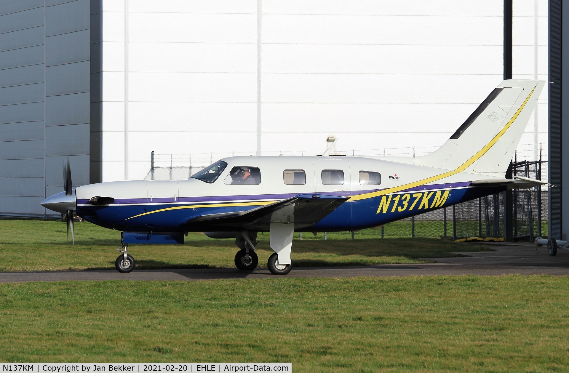 N137KM, 2001 Piper PA-46-500TP Malibu Meridian C/N 4697091, Lelystad Airport. Testing its new engine