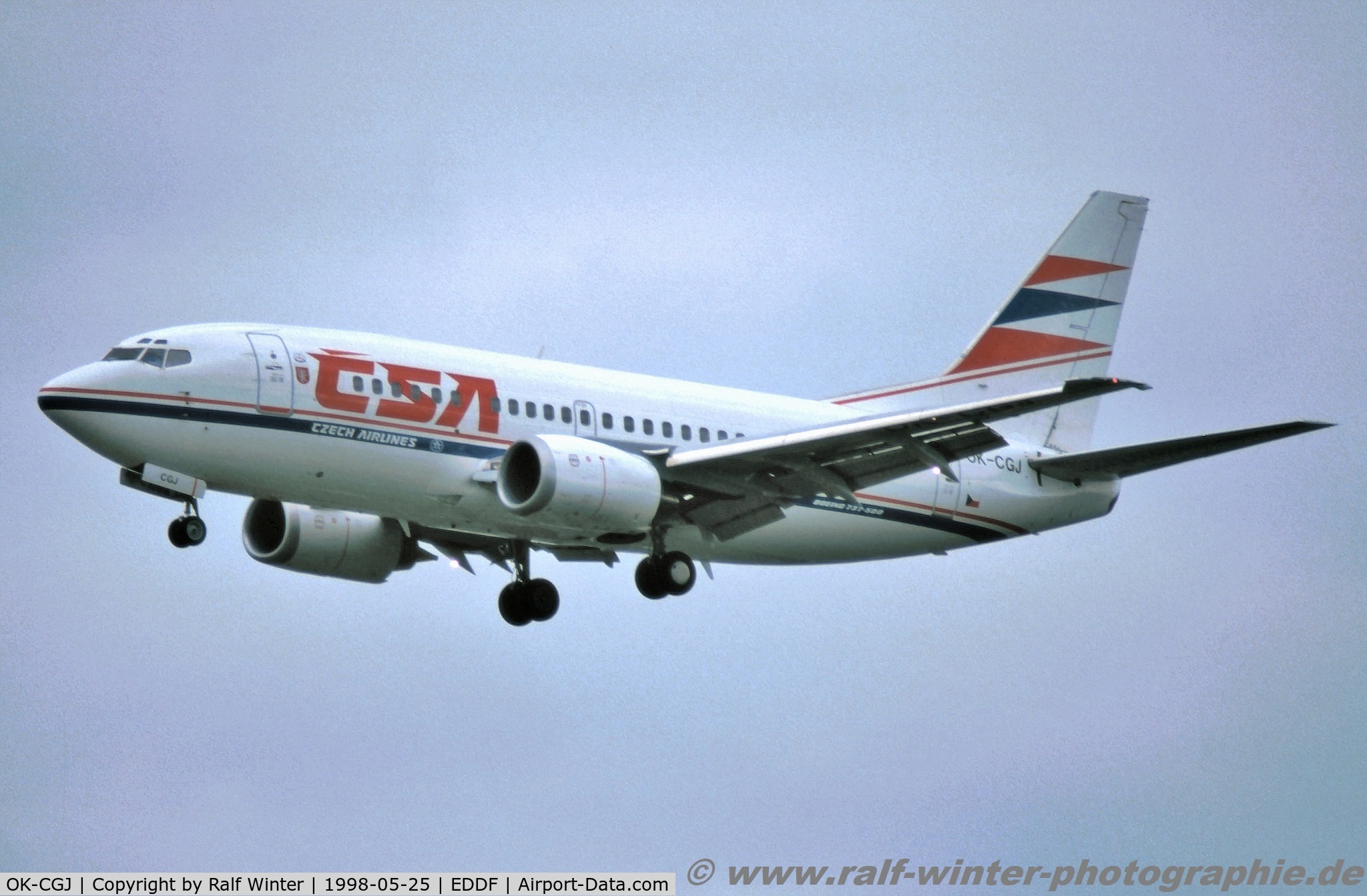 OK-CGJ, 1997 Boeing 737-500 C/N 28470, Boeing 737-55S - OK CSA Czech Airlines 'Hradec Kralove' - 28470 - OK-CGJ - 25.05.1998 - FRA