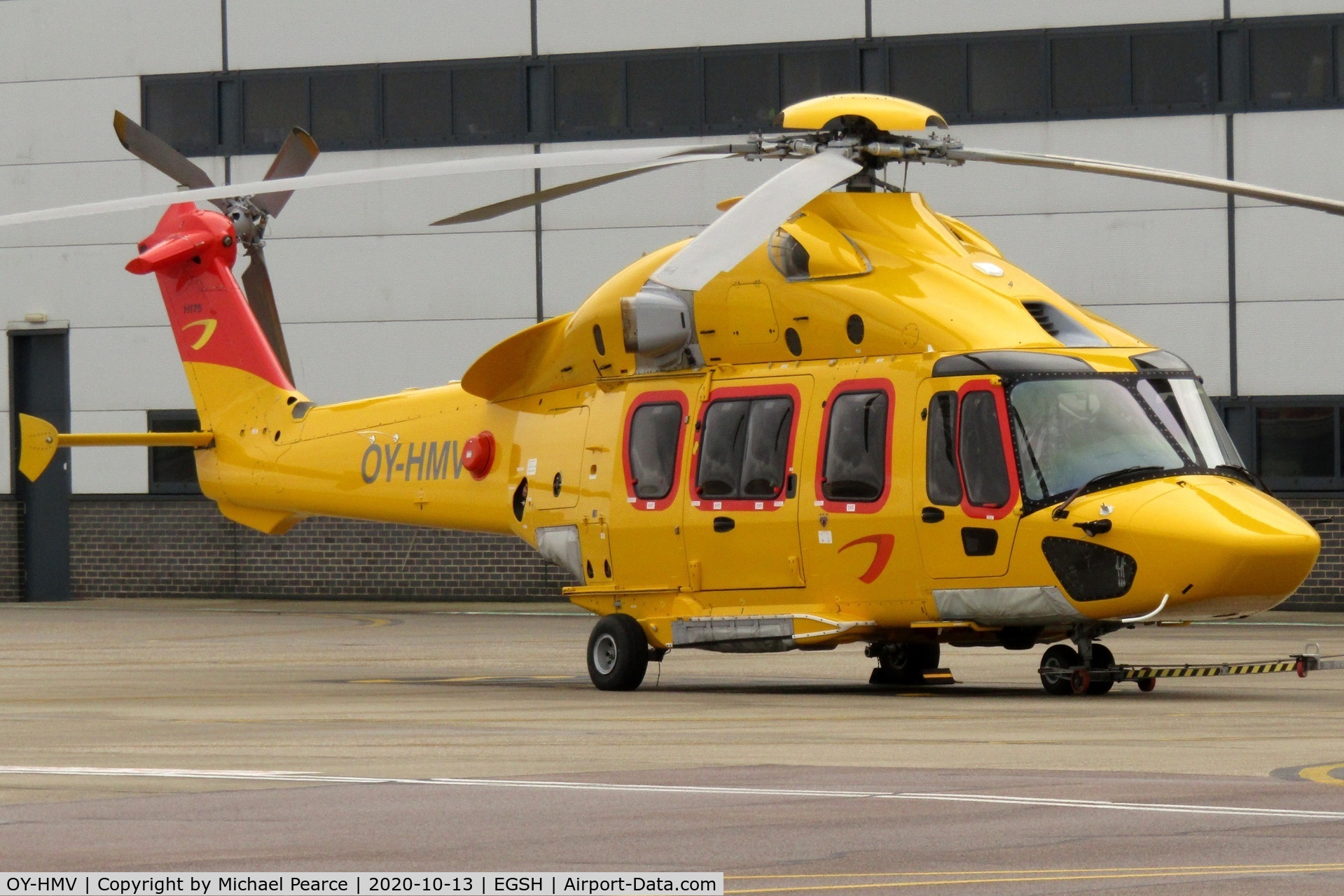 OY-HMV, 2016 Airbus Helicopters EC-175B C/N 5016, Parked at SaxonAir.