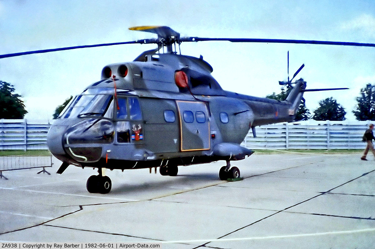 ZA938, 1980 Westland Puma HC.1 C/N 1650, ZA938   Aerospatiale SA.330 Puma HC.1 [1650] (Royal Air Force) (Place & Date unknown)~G @ 1980's