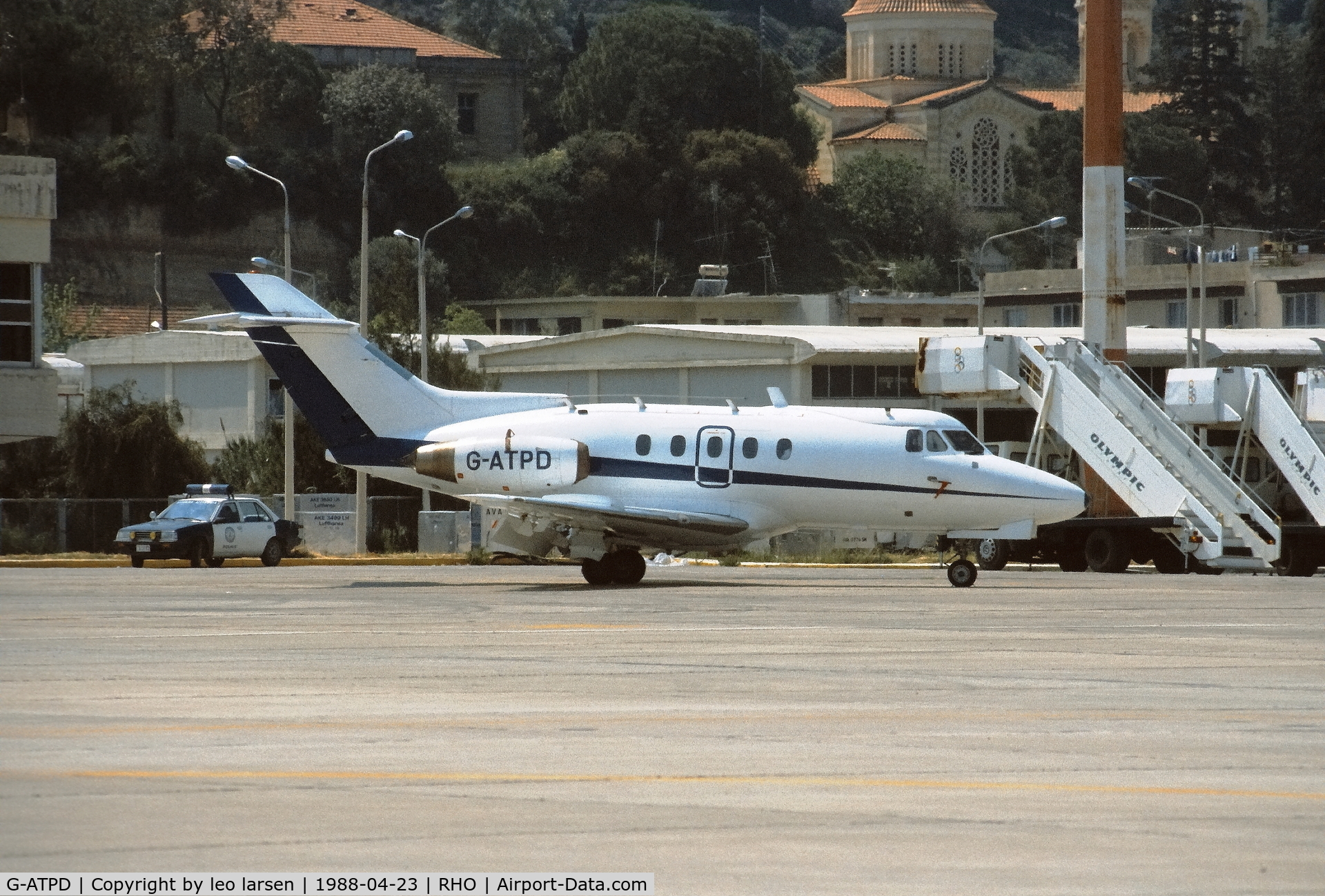 G-ATPD, 1966 Hawker Siddeley HS.125 Series 1B/522 C/N 25085, Rhodos 23.4.1988