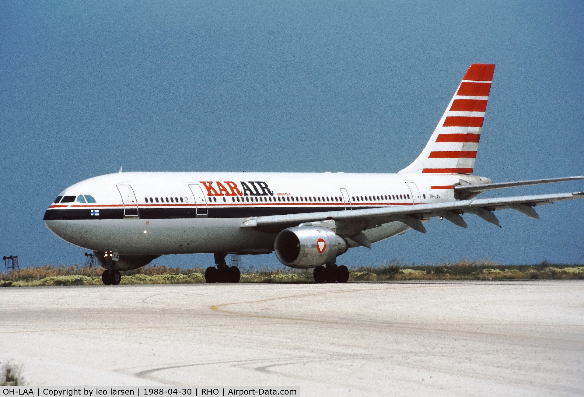 OH-LAA, 1984 Airbus A300B4-203 C/N 299, Rhodos 30.4.1988