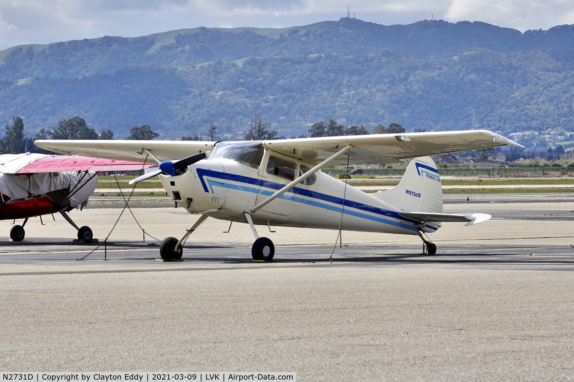 N2731D, 1952 Cessna 170B C/N 25273, Livermore Airport California 2021.