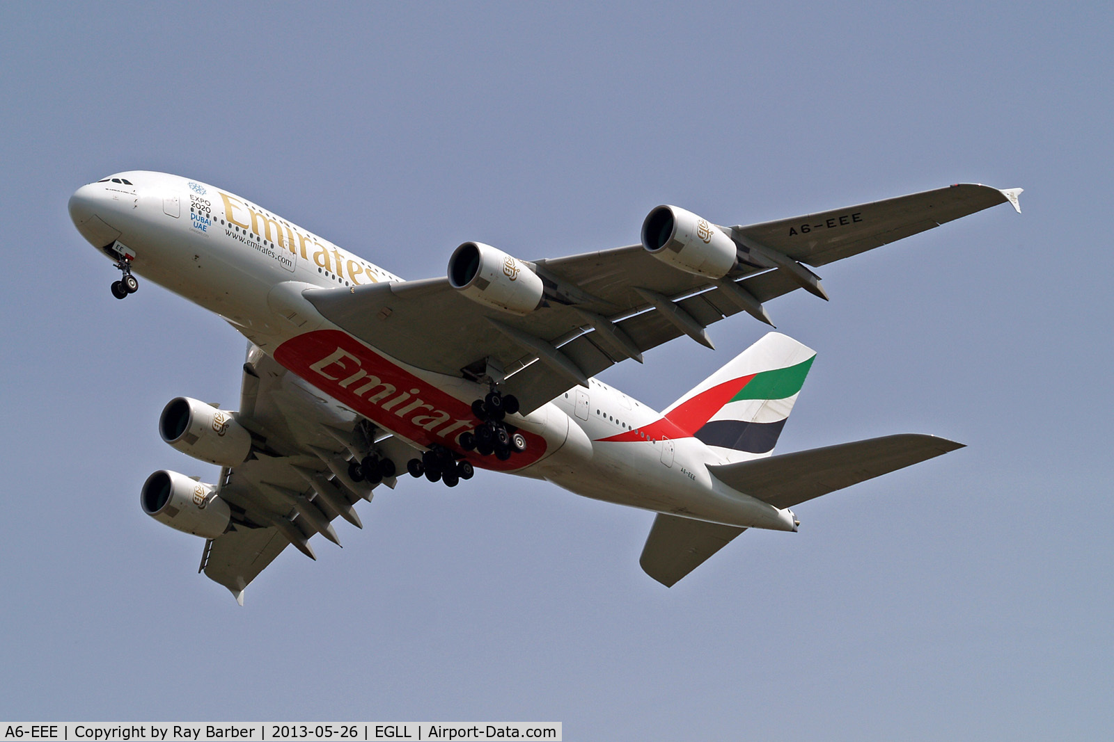 A6-EEE, 2012 Airbus A380-861 C/N 112, A6-EEE   Airbus A380-861 [112] (Emirates Airlines) Home~G 26/05/2013