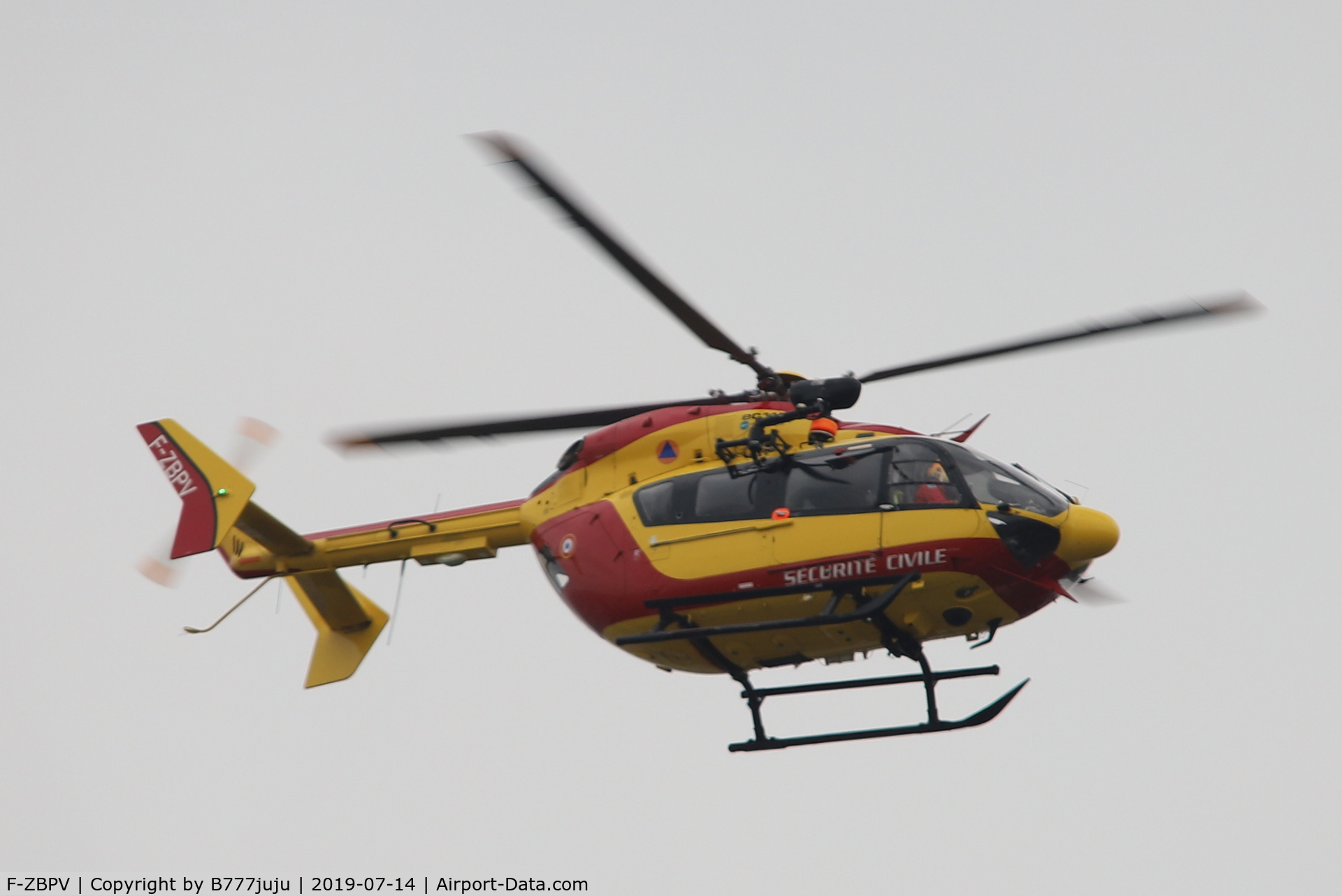 F-ZBPV, 2004 Eurocopter-Kawasaki EC-145 (BK-117C-2) C/N 9046, during French Parade over Paris