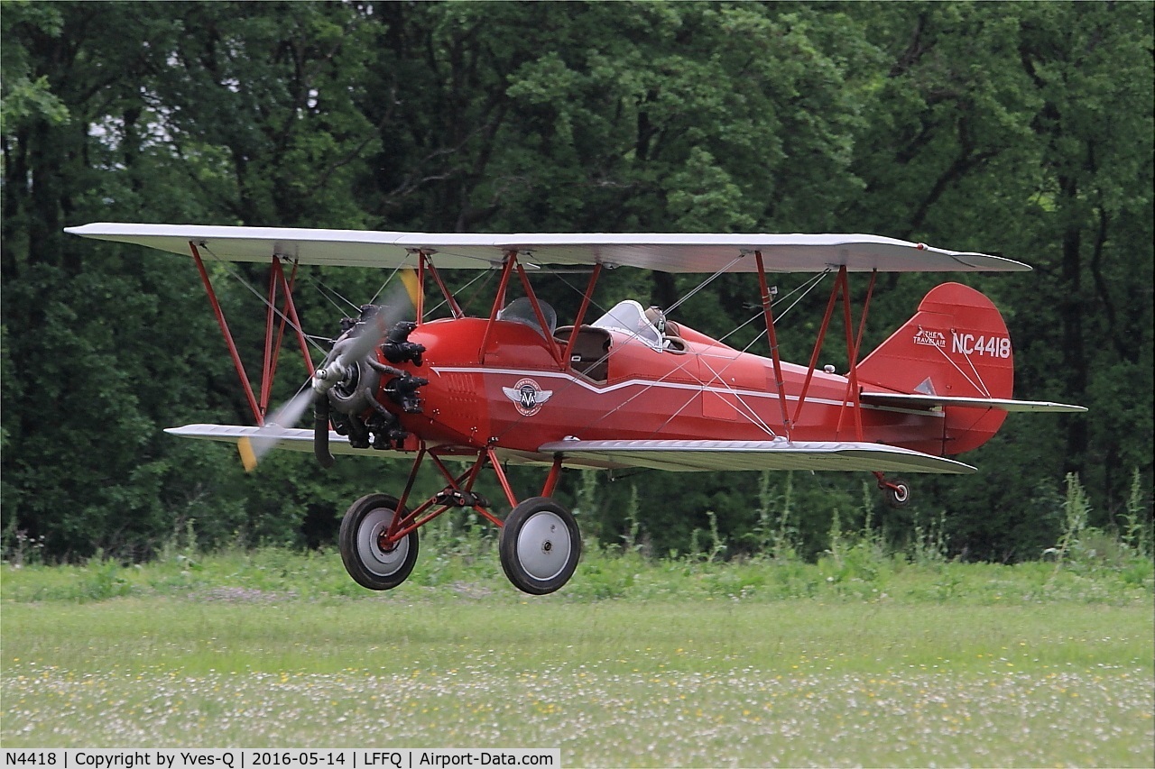 N4418, 1928 Curtiss-Wright Travel Air 4000 C/N 378, Curtiss Wright TRAVEL AIR 4000, Take off, La Ferté-Alais airfield (LFFQ) Air show 2016
