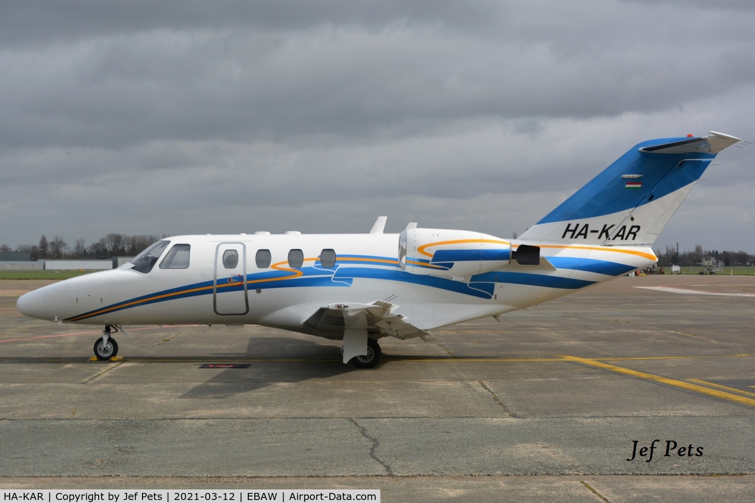 HA-KAR, 1993 Cessna 525 CitationJet C/N 525-0016, Visitor at Antwerp Airport.