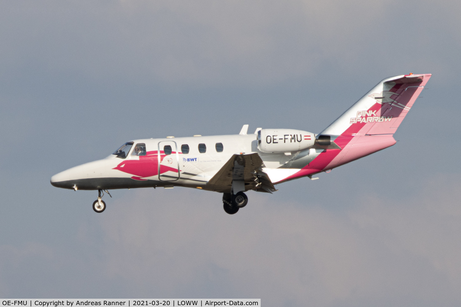 OE-FMU, 1993 Cessna 525 CitationJet C/N 525-0040, Pink Sparrow Cessna 525