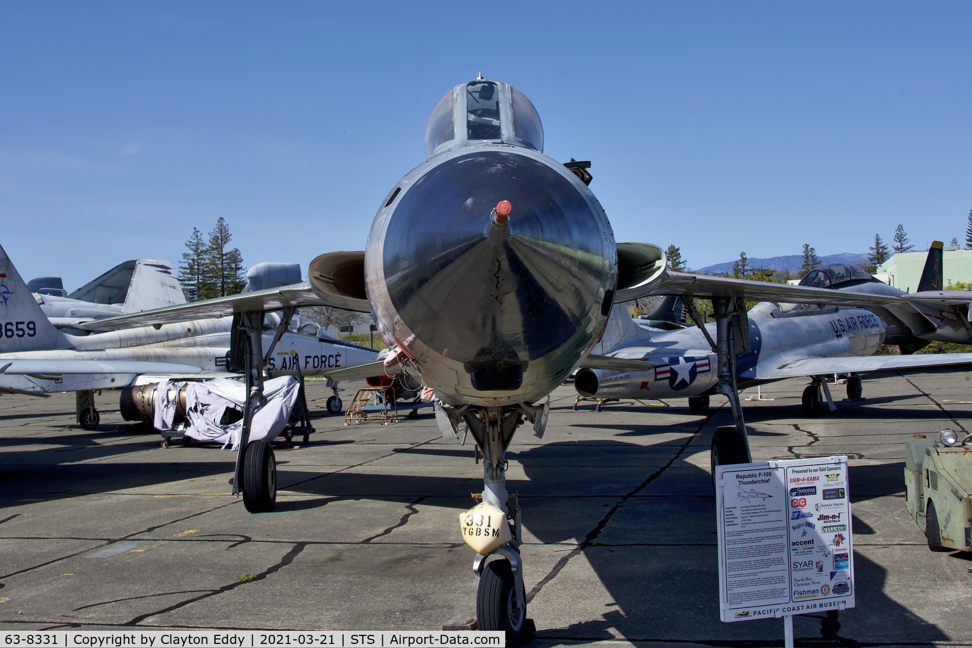 63-8331, 1963 Republic F-105G-1-RE Thunderchief C/N F108, Pacific Coast Air Museum Charles M. Schulz Sonoma County Airport 2021.