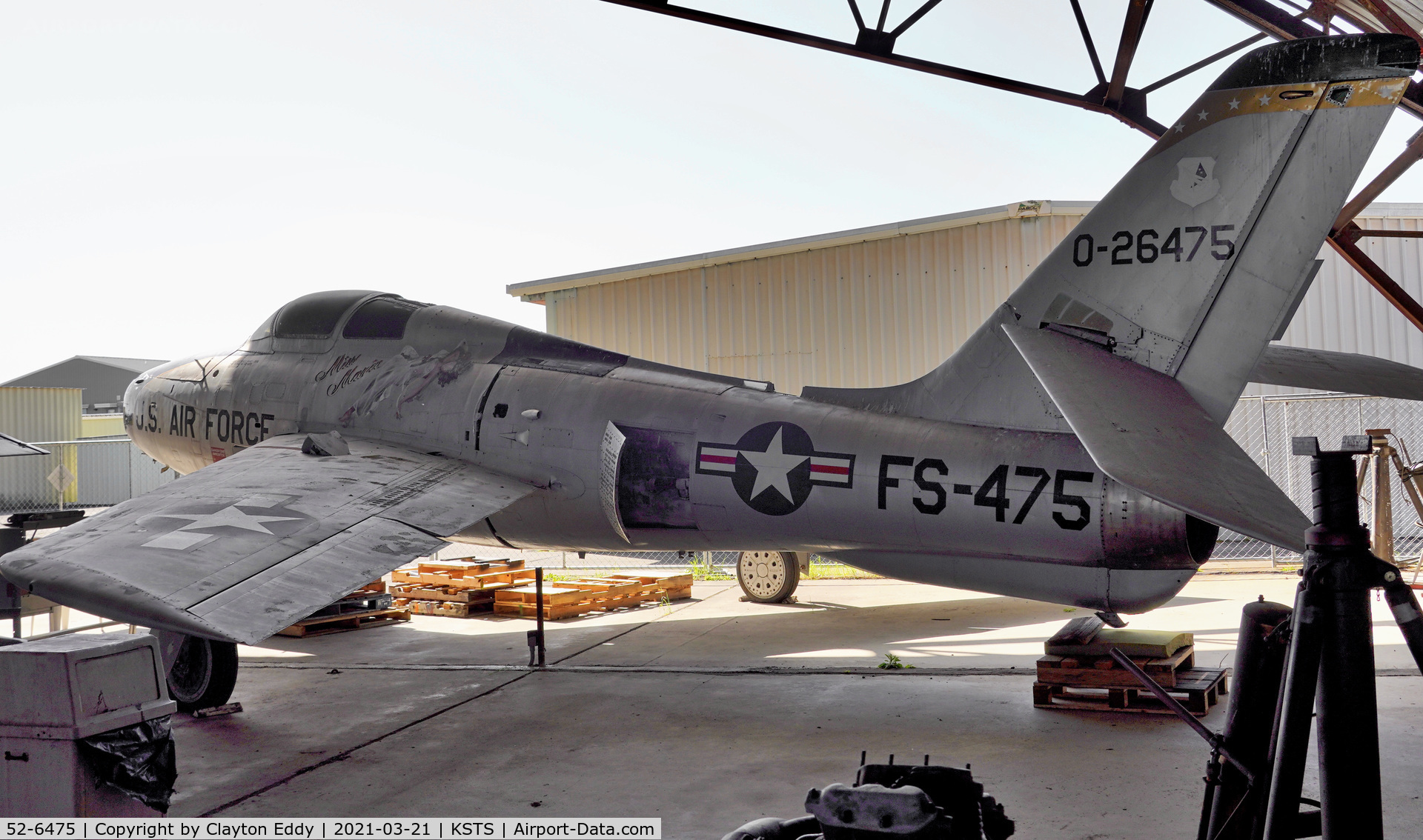 52-6475, 1952 Republic F-84F Thunderstreak C/N Not found 52-6475, Pacific Coast Air Museum Charles M. Schulz Sonoma County Airport 2021.