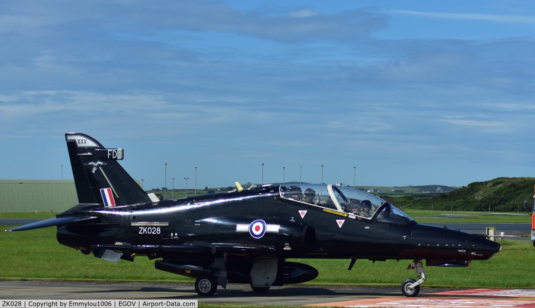 ZK028, 2009 British Aerospace Hawk T2 C/N RT019/1257, sitting on top of the van roof