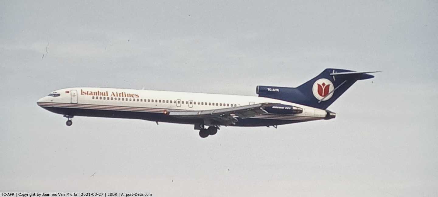 TC-AFR, 1978 Boeing 727-230 C/N 21621, Landing at Brussels