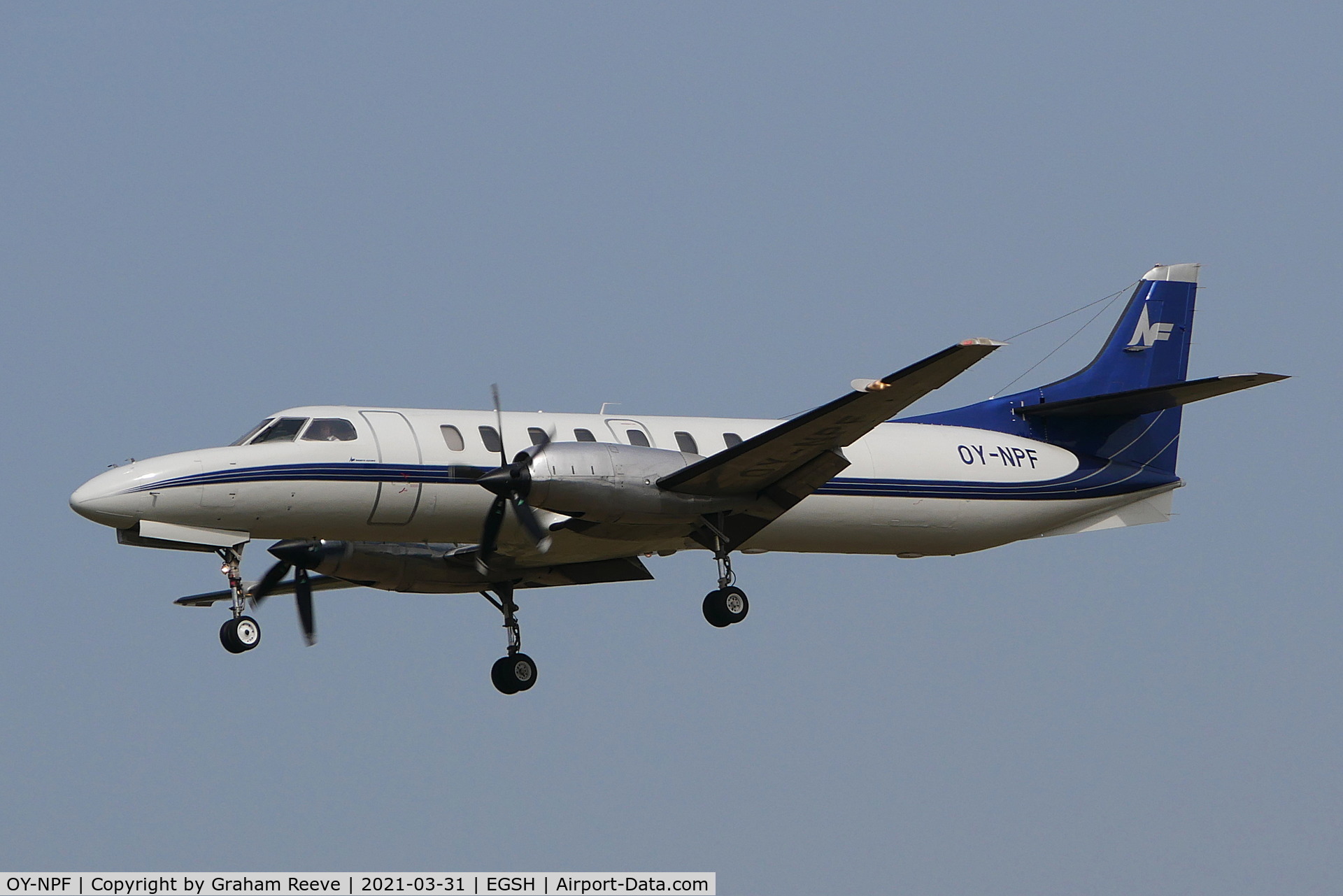 OY-NPF, 1995 Fairchild SA-227DC Metro 23 C/N DC-880B, On approach to Norwich.