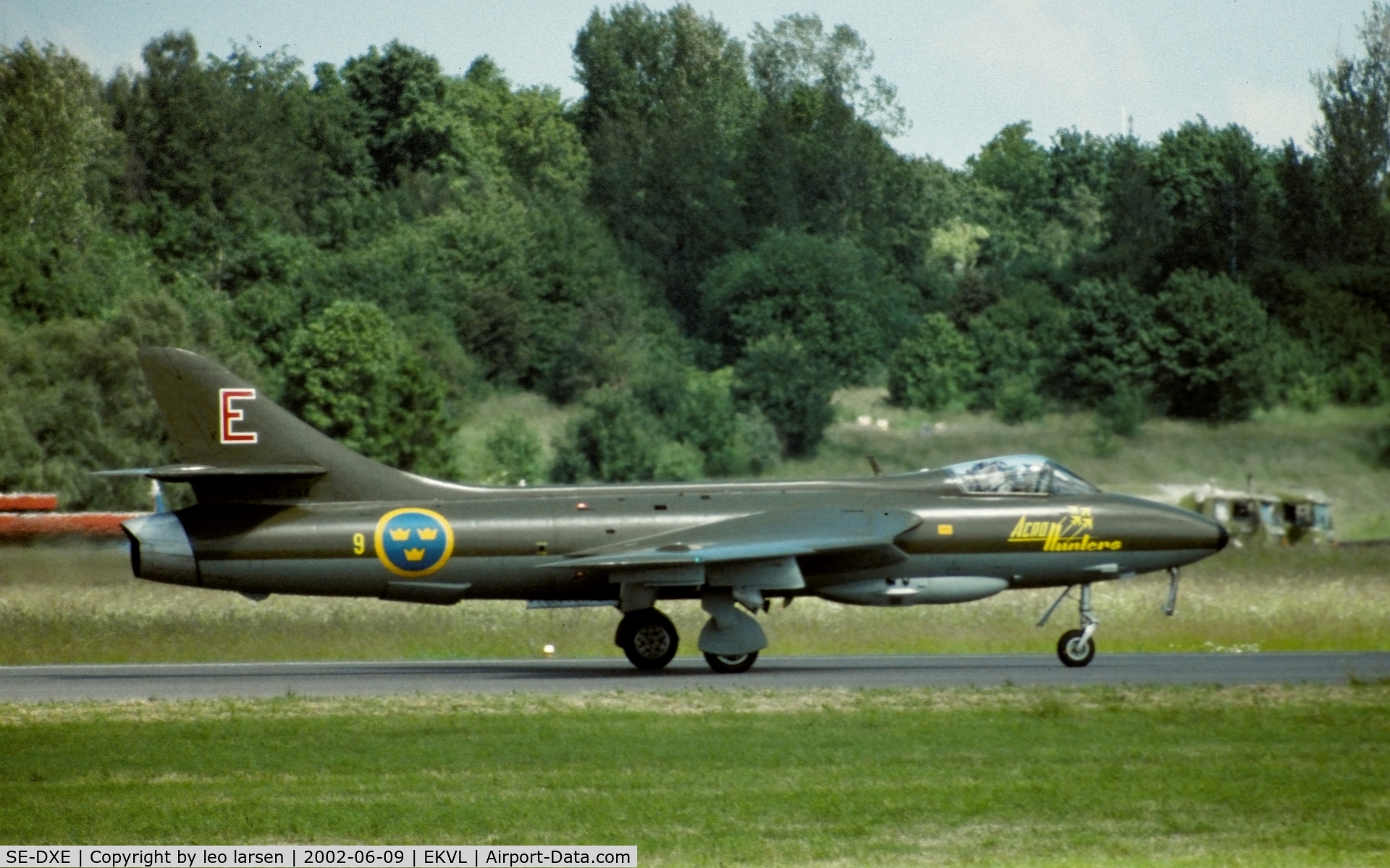 SE-DXE, 1959 Hawker Hunter F.58 C/N 41H-697443, Værløse Air Base 9.6.2002
