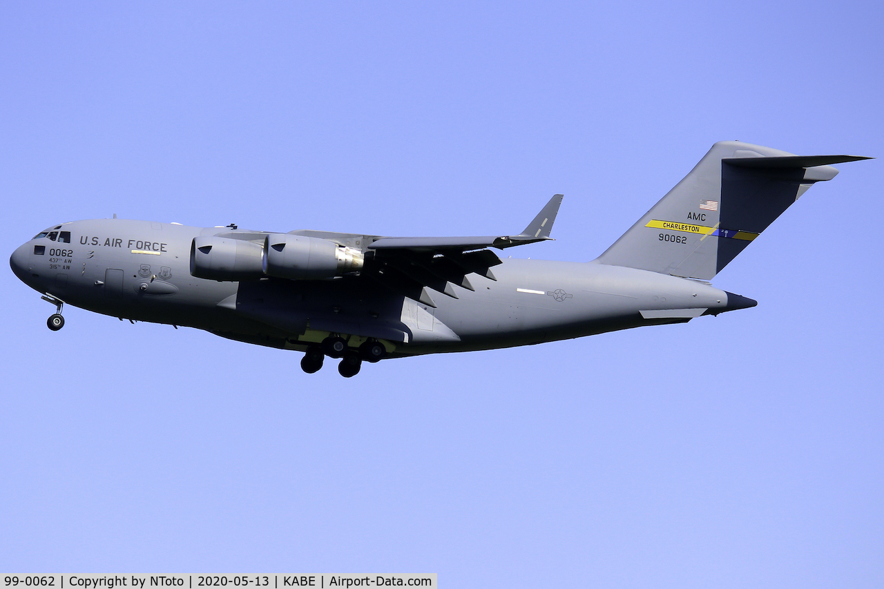 99-0062, 1999 Boeing C-17A Globemaster III C/N 50066/P-62, Landing as a tango flight.