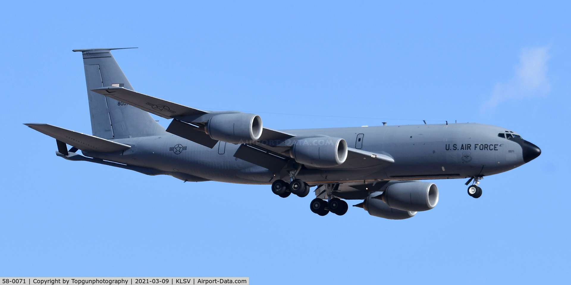 58-0071, 1958 Boeing KC-135T Stratotanker C/N 17816, SILVER21 out of McConnell AFB returning from a Red Flag sortie