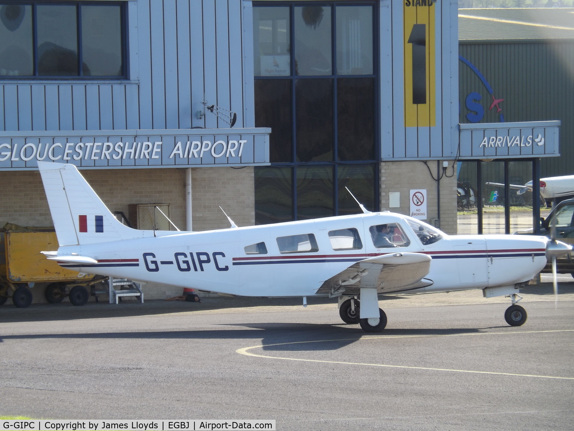 G-GIPC, 1982 Piper PA-32R-301 Saratoga SP C/N 32R-8313005, Taxing out from Gloucestershire Airport.