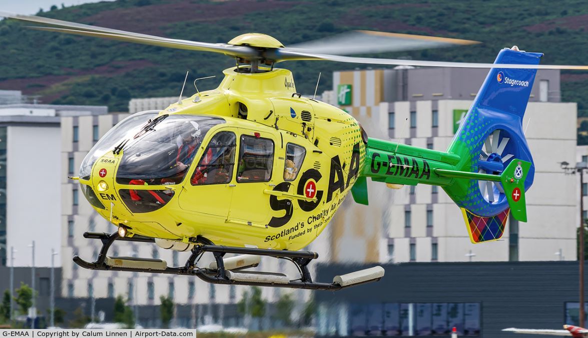 G-EMAA, 2005 Eurocopter EC-135T-2 C/N 0448, SCAA (Scottish Charity Air Ambulance) at Aberdeen Airport