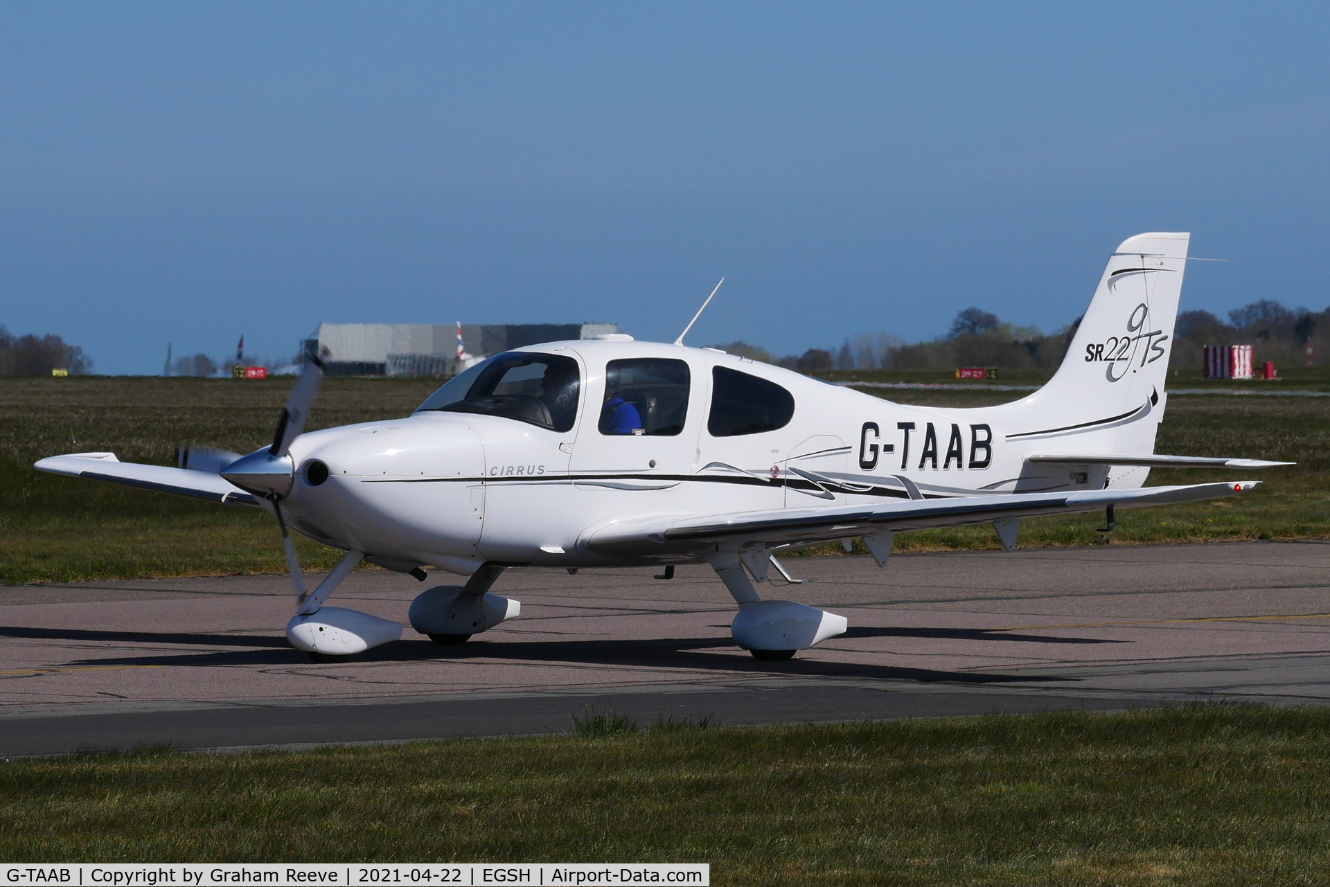 G-TAAB, 2006 Cirrus SR22 GTS C/N 1769, Just landed at Norwich.