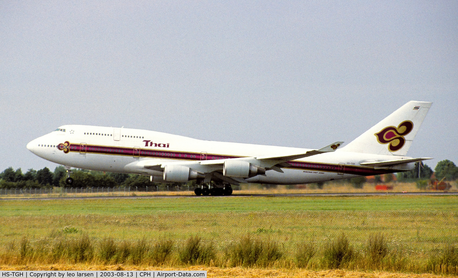HS-TGH, 1989 Boeing 747-4D7 C/N 24458, Copenhagen 13.8.2003
