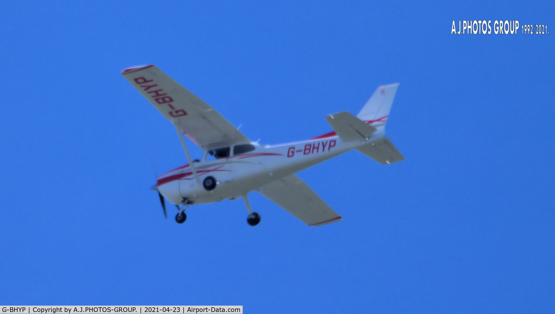 G-BHYP, 1974 Reims F172M Skyhawk Skyhawk C/N 1108, flew near man egcc uk think he was doing photo work