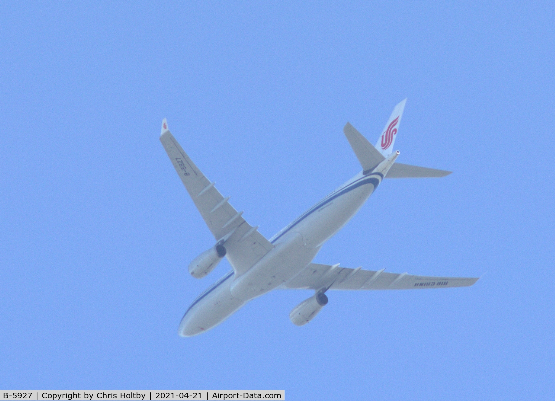 B-5927, 2013 Airbus A330-243 C/N 1444, Air China Airbus A330 over Potters Bar, Herts