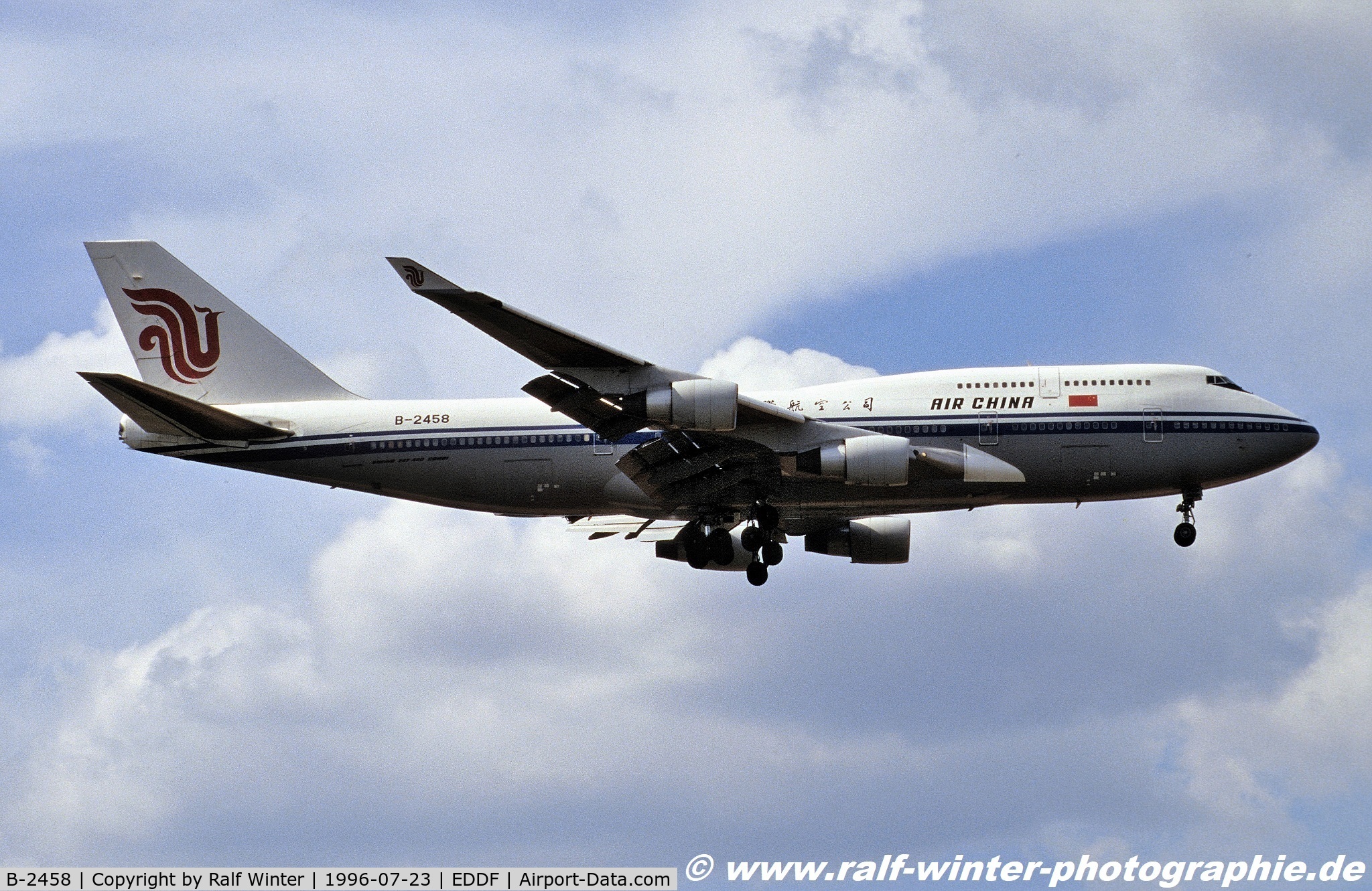 B-2458, 1990 Boeing 747-4J6/BCF C/N 24347, Boeing 747-4J6(M) - Air China -24347 - B-2458 - 23.07.1996 - FRA