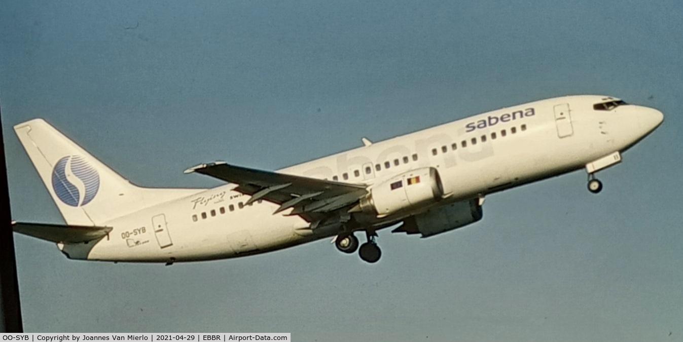 OO-SYB, 1989 Boeing 737-329 C/N 24356, scan from slide