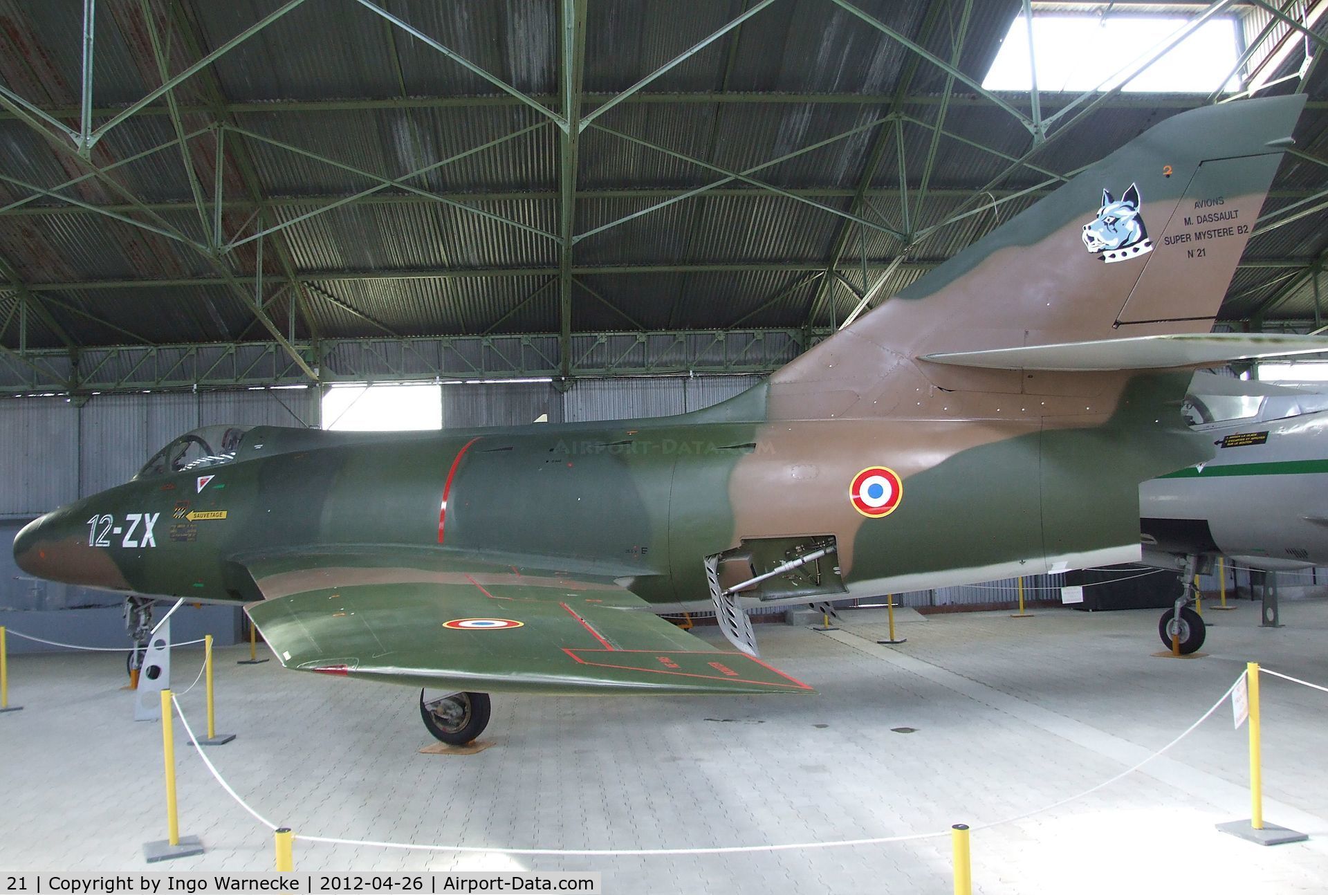 21, Dassault Super Mystere B.2 C/N 21, Dassault Super Mystere B.2 at the Musée Européen de l'Aviation de Chasse, Montelimar Ancone airfield